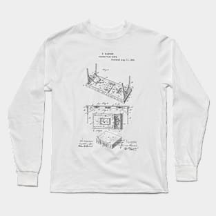 Folding Wash Bench Vintage Retro Patent Hand Drawing Long Sleeve T-Shirt